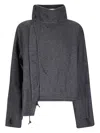 Yohji Yamamoto Gathered Po A Jacket In Gray