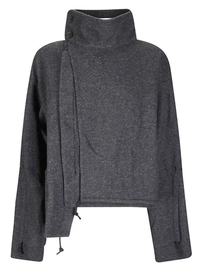 Yohji Yamamoto Gathered Po A Jacket In Gray