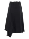 Yohji Yamamoto Gathered Skirt In Black