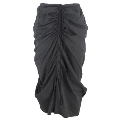 Yohji Yamamoto Gathered Skirt In Black Polyester