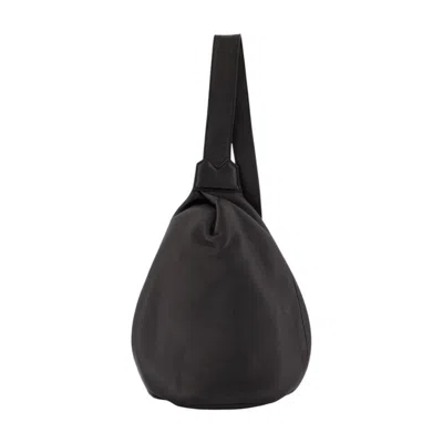 Yohji Yamamoto Gathered Top Crossbody Bag In Black