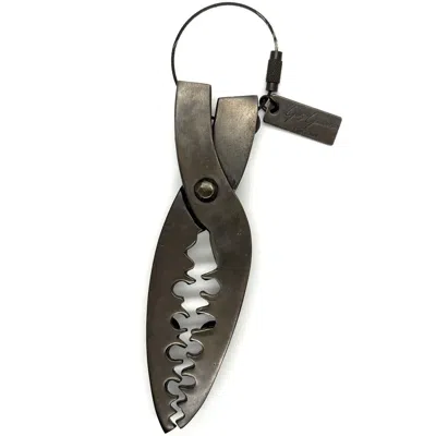 Pre-owned Yohji Yamamoto Gator Clip Metal Brooch In Brown