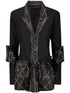 Yohji Yamamoto Geometric-appliqué Shirt Jacket In 黑色