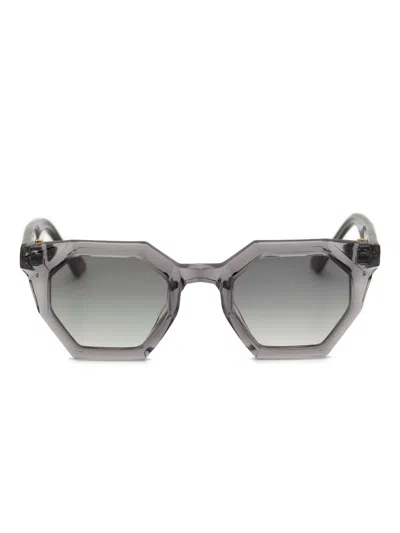 Yohji Yamamoto Geometric-frame Sunglasses In Gray
