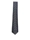 Yohji Yamamoto Geometric-pattern Silk Tie In Blue