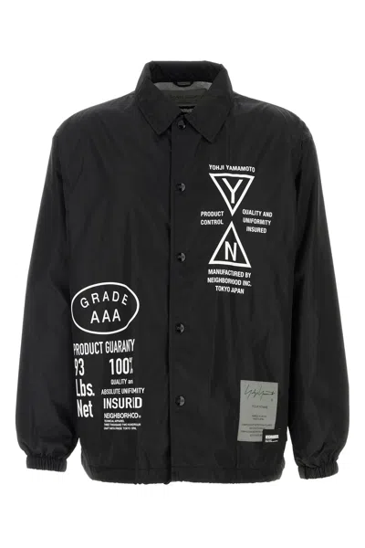 Yohji Yamamoto Nylon Neighborhood Windbreaker Jacket Collared Design In Black