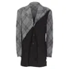 Yohji Yamamoto Gradient Check Print Blazer In Grey