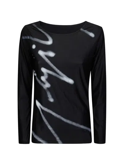 Yohji Yamamoto Graffiti-print Long-sleeve T-shirt In Black