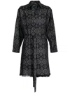 Yohji Yamamoto Graphic-print Cotton Trench Coat In Black
