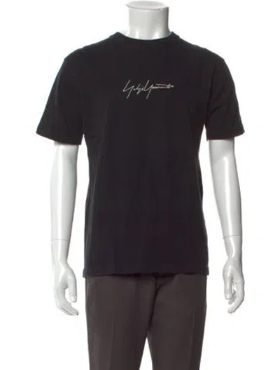 Pre-owned Yohji Yamamoto Graphic Print Crew Neck T-shirt In Black