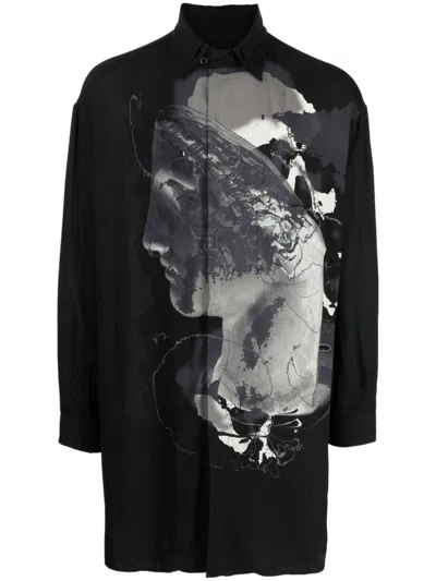 YOHJI YAMAMOTO GRAPHIC-PRINT LONG-SLEEVE SHIRT