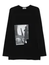 Yohji Yamamoto Graphic-print Long-sleeve T-shirt In Black