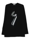 Yohji Yamamoto Graphic-print Long-sleeve T-shirt In Black