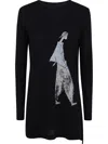 Yohji Yamamoto Graphic-print Mini Dress In Black