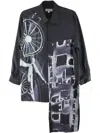 Yohji Yamamoto Graphic-print Overshirt In Black