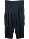 Yohji Yamamoto Graphic-print Pleated Tapered Trousers In Black