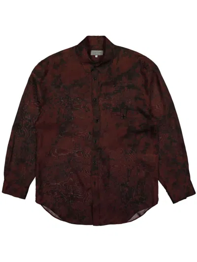 Yohji Yamamoto Graphic-print Shirt In Red