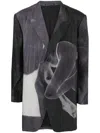 Yohji Yamamoto Sakko Mit Grafischem Print In Grey