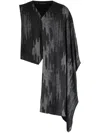Yohji Yamamoto Graphic-print Textured Asymmetric Vest In Black