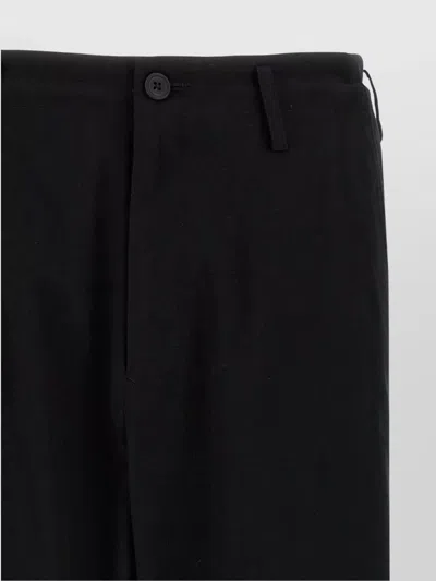Yohji Yamamoto Graphic Print Trousers With Back Pockets And Belt Loops