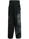Yohji Yamamoto Graphic-print Wide-leg Trousers