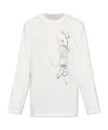Yohji Yamamoto Graphic Printed Long-sleeved T-shirt In White