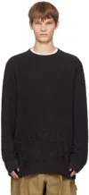 Yohji Yamamoto Gray Gradation Round Neck Sweater In Multi