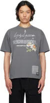 Yohji Yamamoto Crew Neck Graphic Print Short Sleeves In 1 Grey