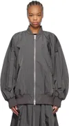 Yohji Yamamoto Gray R-belted Bomber Jacket In 1 Grey