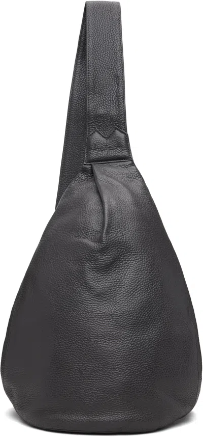Yohji Yamamoto Gray Tuck Sling Medium Bag