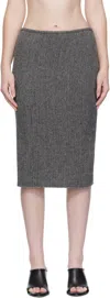 Yohji Yamamoto Gray Twisted Midi Skirt In Gray