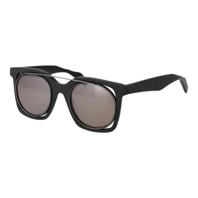 Yohji Yamamoto Gray Unisex Sunglasses In Black