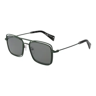 Yohji Yamamoto Green Unisex Sunglasses In Black