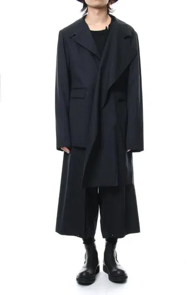 Pre-owned Yohji Yamamoto Ground Y Ss19 Suit: Asymmetric Jacket/balloon Hakama Pants In Black