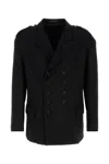 Yohji Yamamoto Giacca In Lana Nera Uomo