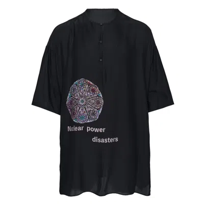 Yohji Yamamoto Gusseted Short Sleeve Shirt In Black