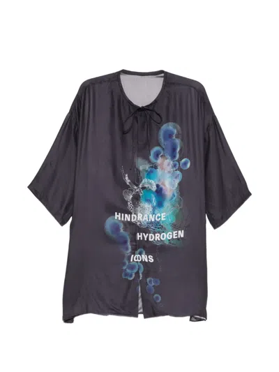 Yohji Yamamoto Gusseted Short-sleeve Shirt In Blue