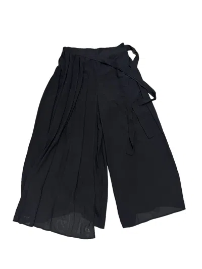 Pre-owned Yohji Yamamoto Hakama Pants Mainline Silk Wool In Black