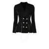 Yohji Yamamoto Contrast-stitch Linen Blazer In Black