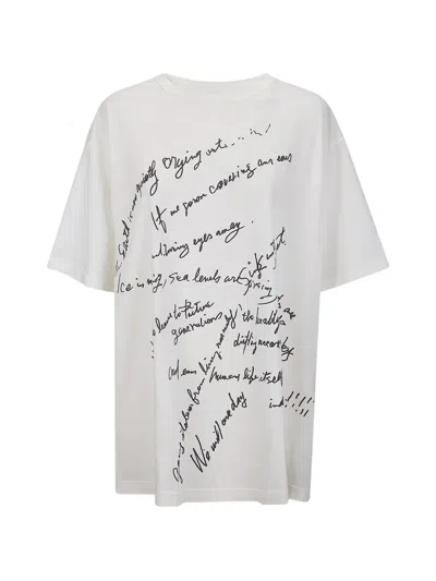 Yohji Yamamoto Handwriting-print T-shirt In White