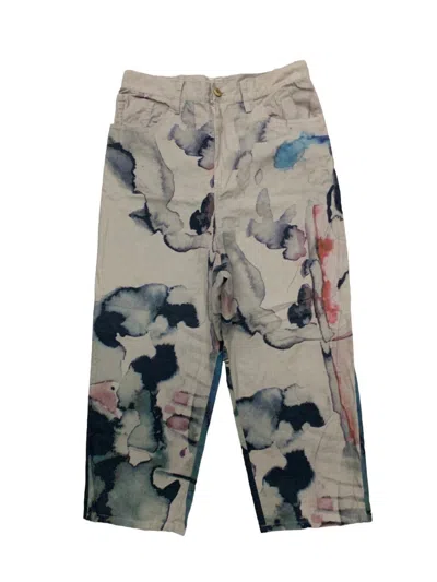 Pre-owned Yohji Yamamoto Hard To Find90s  Water Colour Pant In Gray