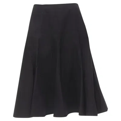 Yohji Yamamoto Heavy Cotton Midi Skirt In Black