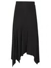 Yohji Yamamoto Hem Skirt With Fluid Silhouette In Black