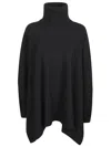Yohji Yamamoto Hemline Poncho With High Turtleneck In Black