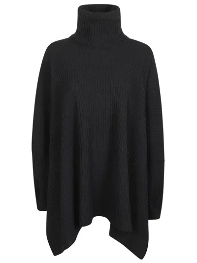 YOHJI YAMAMOTO YOHJI YAMAMOTO HEMLINE PONCHO WITH HIGH TURTLENECK