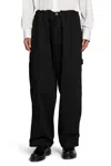 Yohji Yamamoto Herringbone 3st Painter Pants In Black