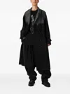 Yohji Yamamoto Herringbone-pattern Double-breasted Coat In Multi