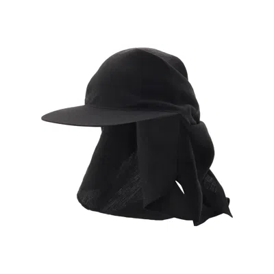 Pre-owned Yohji Yamamoto High D Linen Bandana Cap 'black' | Women's Size 2