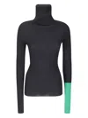 Yohji Yamamoto High-neck Colour Block Sweater In Black