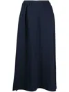 Yohji Yamamoto High-waist Pleated Midi Skirt In Blau